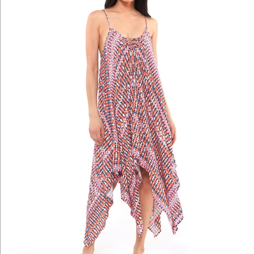Jessica Simpson Print Handkerchief Cover-Up Dress